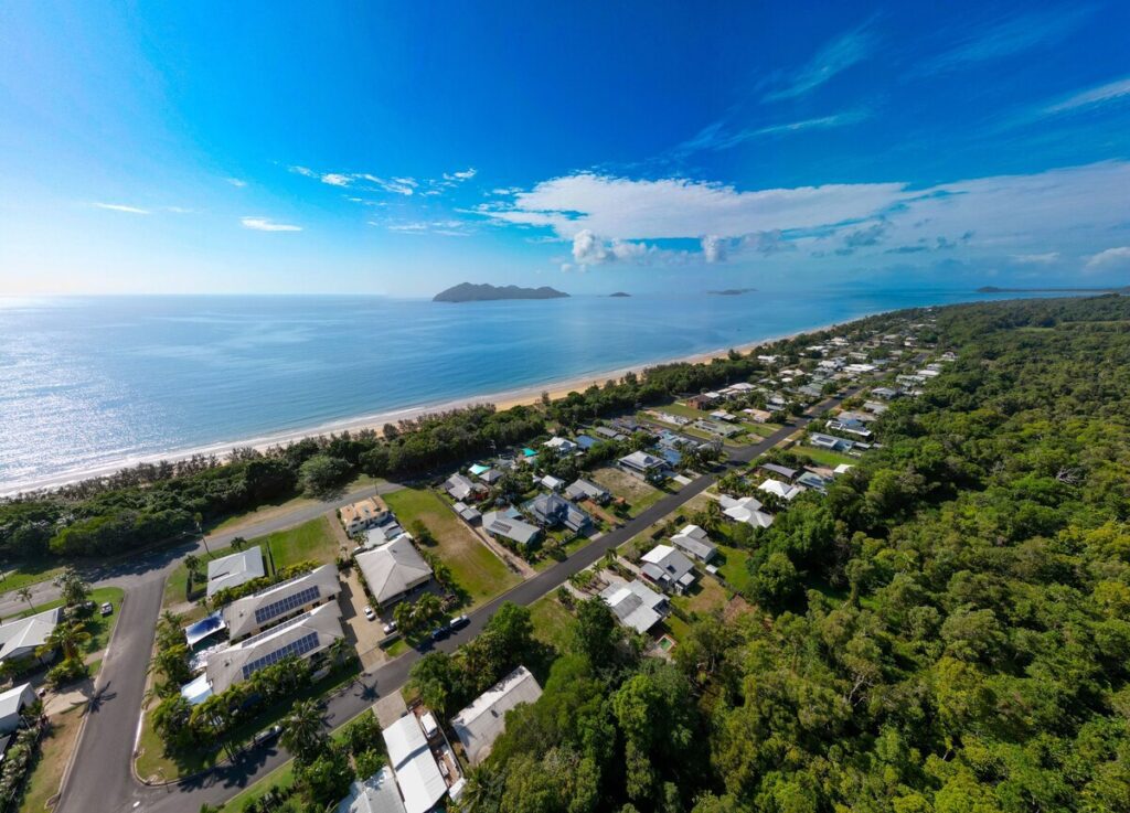 Mission Beach Shores and dunk island drone photo