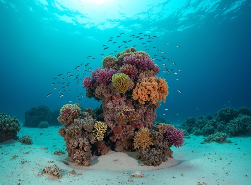 Taylor Reef bommie formations rising from sandy bottom