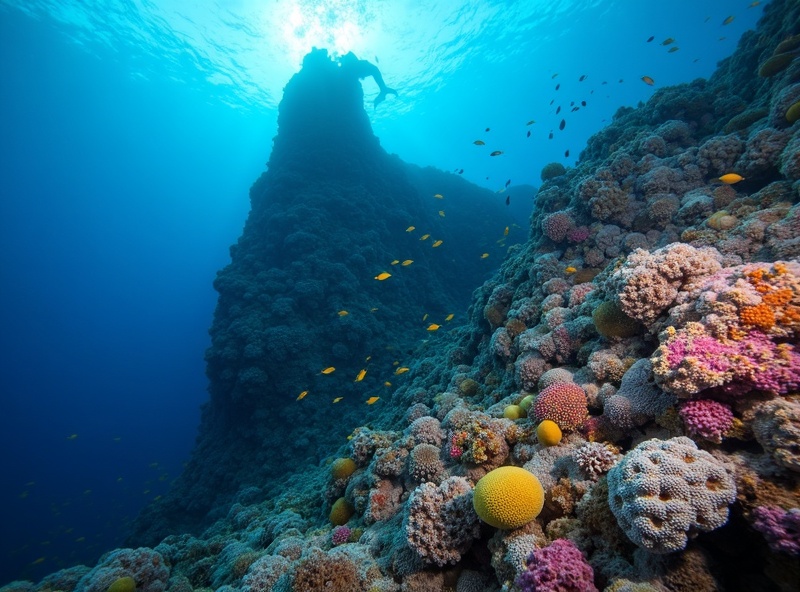 The Pinnacles towering coral structures rising from deep water